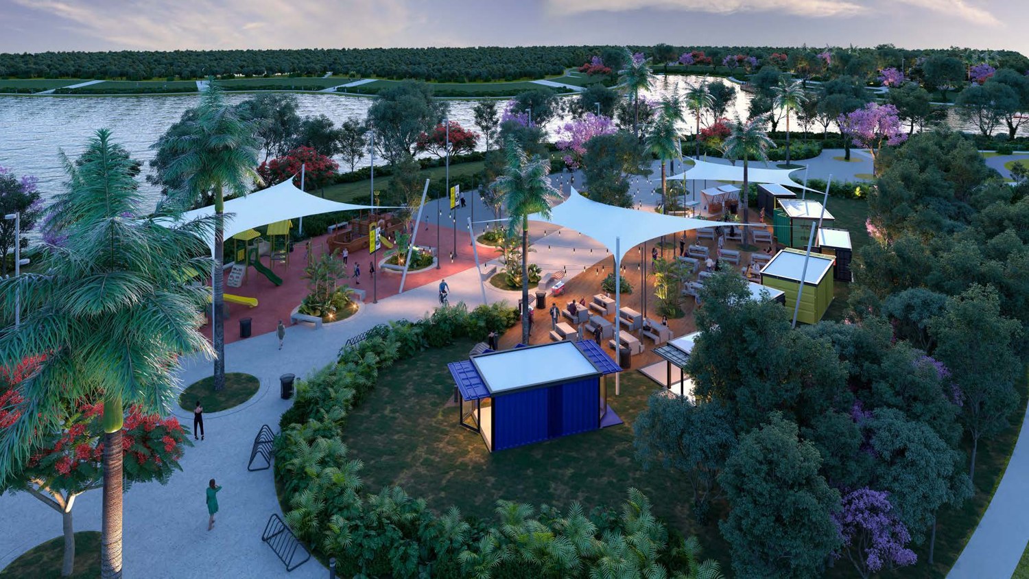 Render del parque de Ciudad Central Mérida